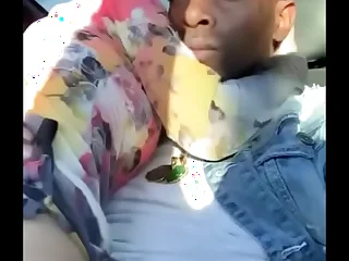 White bitch rides nefarious cock in a car